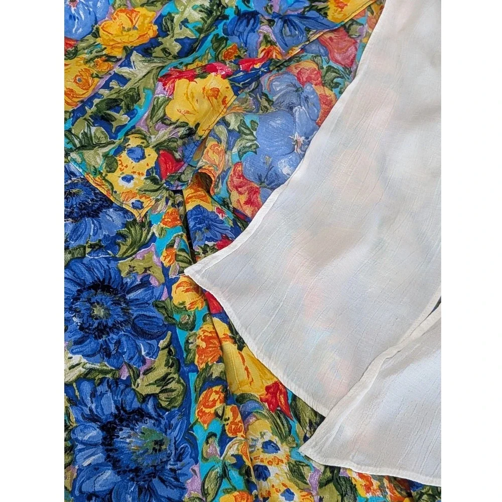 Dorothy Schoelen Platinum Skirt Set Women L 14 Multicolor Floral Excellent‎ USA